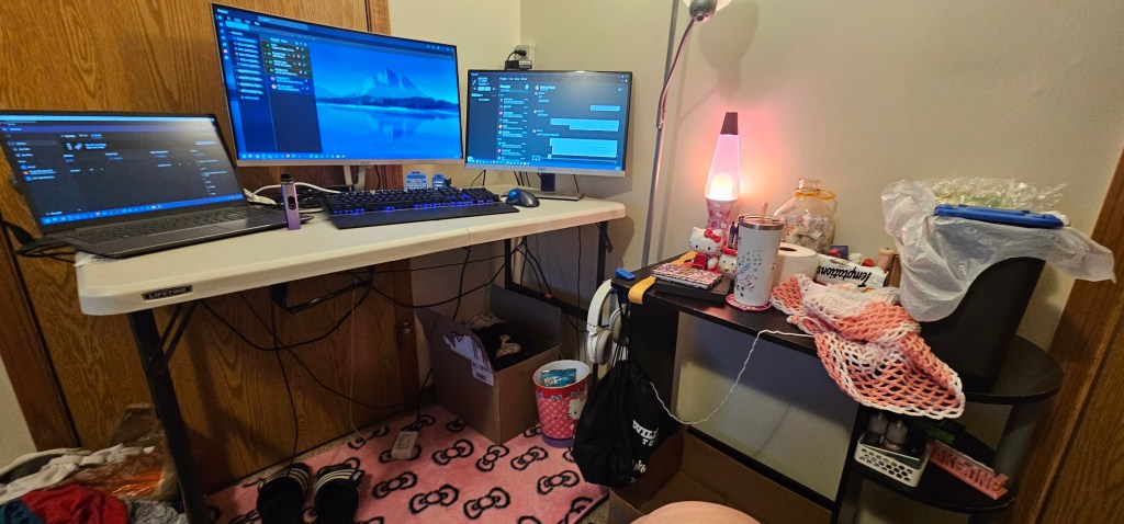 a corner (of the bedroom) office space