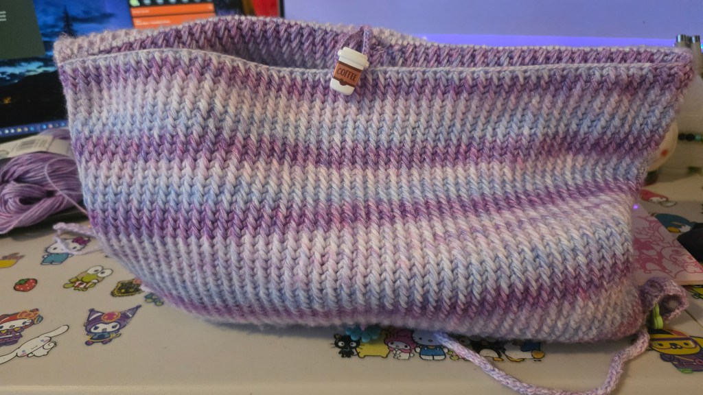 Crochet Purse, opened, designed by Stitched Delights